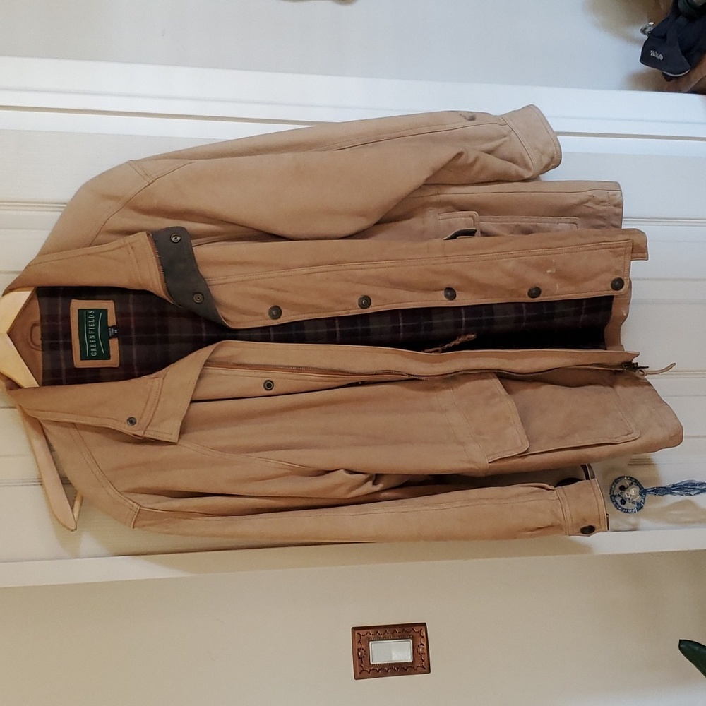 Greenfields Men's Flannel lined nubuck cowhide VINTAGE jacket. Size M.